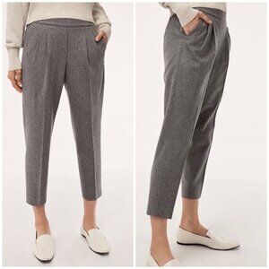 Aritzia Babaton Cohen cropped wool blend pant in grey tweed